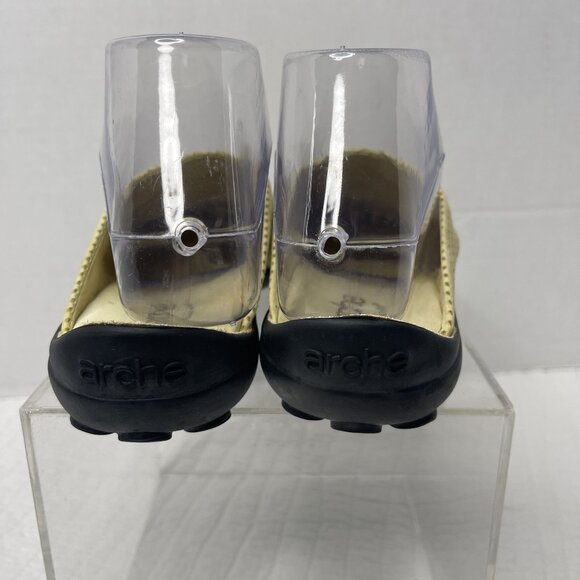 Arche Womens Galopin Yellow Perforated Leather Slip-On Mules SZ 7 Comfort France - Picture 4 of 10